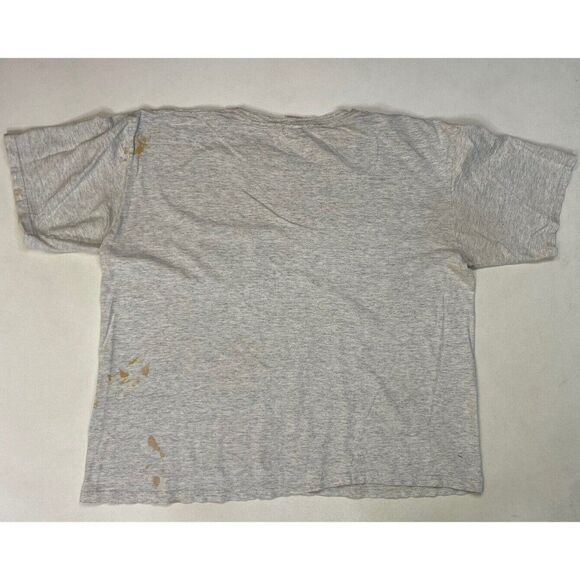 VINTAGE Windridge Blank Pocket T-shirt Men XL Gray USA Thrashed Paint 90s - Picture 6 of 9